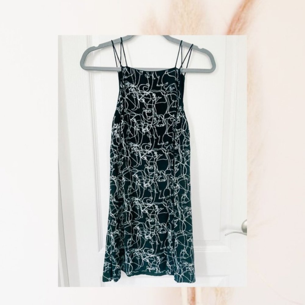 UO Elephant Line Drawing Mini Dress Cut Out Back